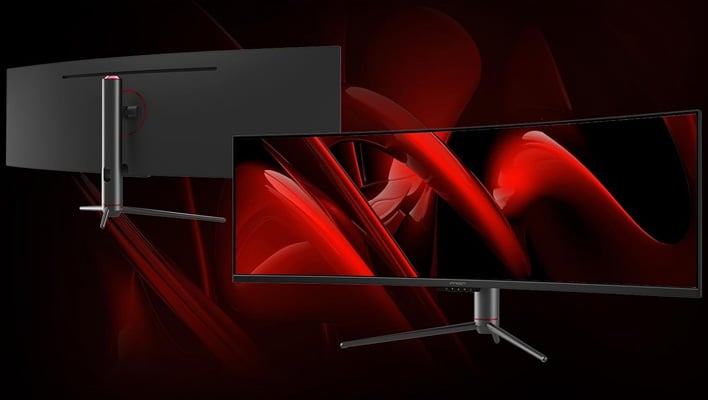 Front and back views of INNOCN's 49-inch monitor.